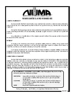 Preview for 4 page of Numa Patriot 180 Care & Maintenance Instructions