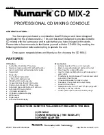 Preview for 4 page of Numark CDMIX2 Operating Manual