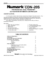 Предварительный просмотр 4 страницы Numark CDN-20S Operating Manual