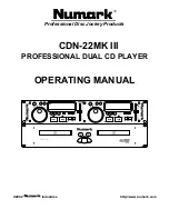 Numark CDN-22MK III Operating Manual предпросмотр