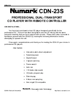 Предварительный просмотр 4 страницы Numark CDN-23S Operating Manual