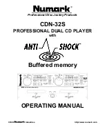 Numark CDN-32S Operating Manual preview