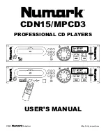 Numark CDN15 User Manual предпросмотр