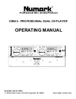 Numark CDN22 Operating Manual предпросмотр