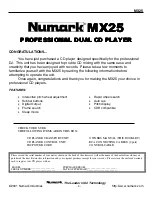 Предварительный просмотр 3 страницы Numark MX25 Manual