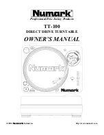 Предварительный просмотр 1 страницы Numark TT-100 Owner'S Manual