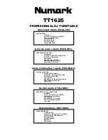 Numark TT1625 Quick Start Manual предпросмотр