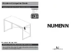 NUMENN Modern Computer Desk C01 Assembly Instructions предпросмотр