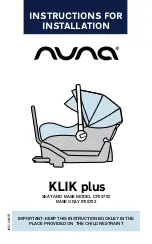 Nuna CF05702 Instructions For Installation Manual preview