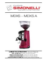 Preview for 1 page of Nuova Simonelli MDXS User Handbook Manual