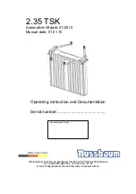 Предварительный просмотр 1 страницы Nussbaum 2.35 TSK Operating Instruction And Documentation