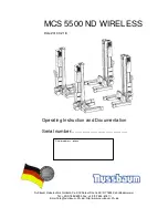 Nussbaum MCS 5500 ND WIRELESS Operating Instruction preview