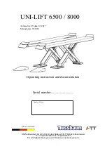 Nussbaum UNI-LIFT 6500 Operating Instruction And Documentation предпросмотр