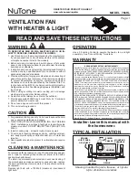 NuTone 765hl Instructions Manual preview