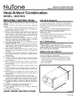 Preview for 1 page of NuTone 9905-RO2 Installation Instructions Manual