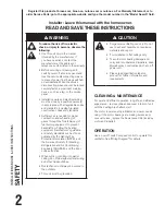 Preview for 2 page of NuTone AER110LTK Installation And Use & Care Instructions