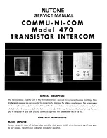 NuTone Commu-Ni-Com 470 Service Manual preview