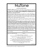 Preview for 10 page of NuTone CV400 Operating Instructions Manual