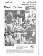 Предварительный просмотр 1 страницы NuTone Food Center Owner'S Manual