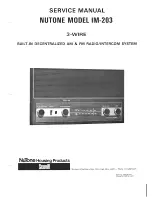 NuTone IM-203 Service Manual preview