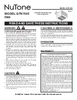 NuTone QTN110E Instructions Manual preview