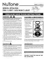 NuTone QTNLEDA Instruction Manual preview