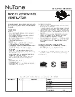 Предварительный просмотр 1 страницы NuTone QTXEN110S Specification Sheet