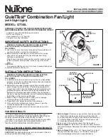 NuTone QuieTTest Combination Fan/Light QT140L Installation Instructions Manual предпросмотр