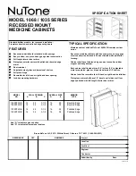 Предварительный просмотр 1 страницы NuTone Recessed Mount Medicine Cabinets 1068 / 1035 Specification Sheet