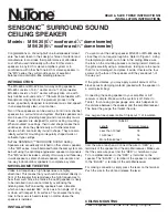 Preview for 1 page of NuTone SENSONIC MS-625 Installation Instructions