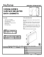 NuTone Surface Mounted Bath Cabinets Vienna Series Specification Sheet предпросмотр