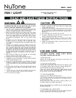 NuTone VENT-A-LITE 668RP Instructions Manual предпросмотр