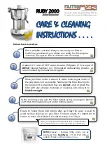 Nutrifaster RUBY 2000 Care & Cleaning Instructions preview