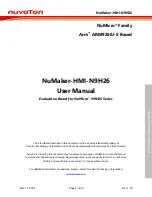 Предварительный просмотр 1 страницы Nuvoton NuMaker-HMI-N9H26 User Manual