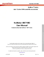 Предварительный просмотр 1 страницы Nuvoton NuMaker-M071MD User Manual