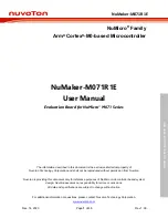 Предварительный просмотр 1 страницы Nuvoton NuMaker-M071R1E User Manual