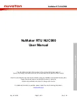 Nuvoton NuMaker RTU NUC980 User Manual предпросмотр