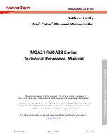 Nuvoton NuMicro M0A21 Series Technical Reference Manual предпросмотр