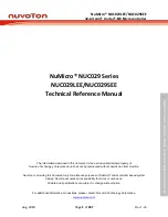 Предварительный просмотр 1 страницы Nuvoton NuMicro NUC029 Series Technical Reference Manual