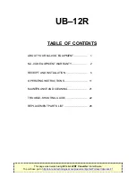 Preview for 2 page of NUVU UB-12R Owner'S Manual