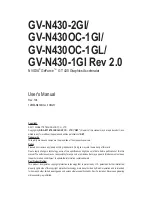 Nvidia GeForce GT 430 GV-N430-1GI User Manual предпросмотр