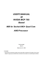 Preview for 1 page of Nvidia MCP 78S User Manual