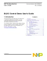 Предварительный просмотр 1 страницы NXP Semiconductors BLDC User Manual