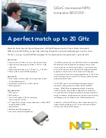 NXP Semiconductors SiGeC BFU725F Brochure & Specs preview