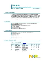 Preview for 1 page of NXP Semiconductors TFA9810 Product Data Sheet