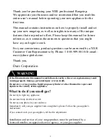 Preview for 2 page of NXR SCT3055 Manual For Installation, Care & Maintenance