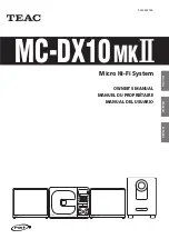 Preview for 1 page of nxt TEAC MC-DX10MK II Owner'S Manual