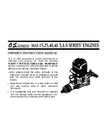 Preview for 1 page of O.S. engine 15LA-S Owner'S Instruction Manual