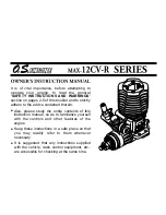 Предварительный просмотр 1 страницы O.S. engine MAX-12CV-R Owner'S Instruction Manual