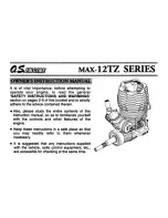 O.S. engine max-12TZ series Owner'S Instruction Manual preview